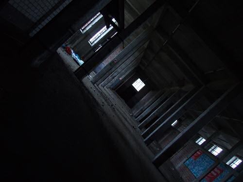 Inside the storage building